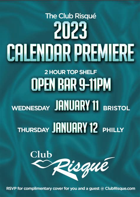 2023 Club Risque Calendar Premiere .